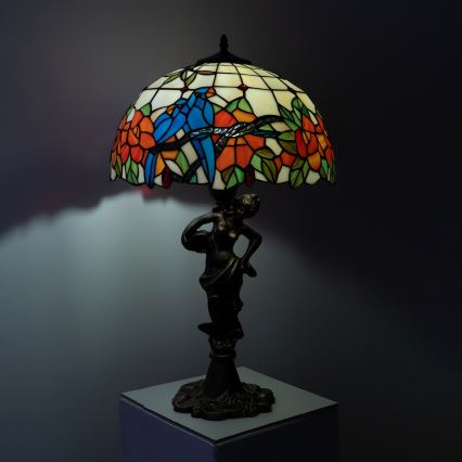 Brilagi - Lampă de masă Tiffany cu vitralii JUNGLE, 1xE27/60W/230V
