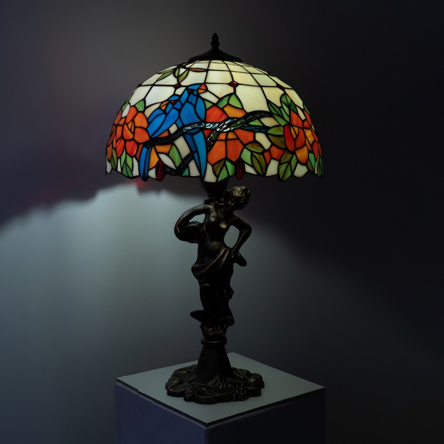 Brilagi - Lampă de masă Tiffany cu vitralii JUNGLE, 1xE27/60W/230V