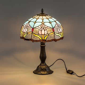 Brilagi - Lampă de masă Tiffany cu vitralii LORAS 1xE27/40W/230V