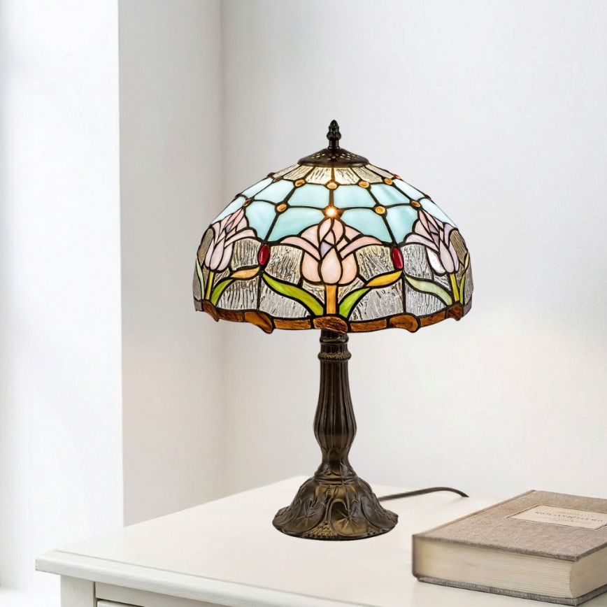 Brilagi - Lampă de masă Tiffany cu vitralii LORAS 1xE27/40W/230V