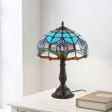 Brilagi - Lampă de masă Tiffany cu vitralii LORAS 1xE27/40W/230V