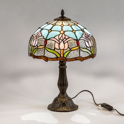 Brilagi - Lampă de masă Tiffany cu vitralii LORAS 1xE27/40W/230V