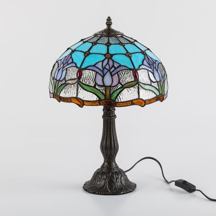 Brilagi - Lampă de masă Tiffany cu vitralii LORAS 1xE27/40W/230V