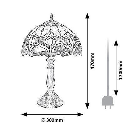 Brilagi - Lampă de masă Tiffany cu vitralii LORAS 1xE27/40W/230V
