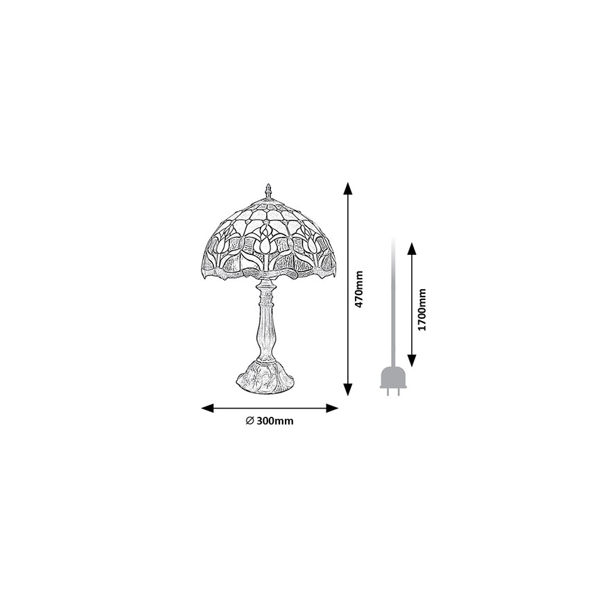 Brilagi - Lampă de masă Tiffany cu vitralii LORAS 1xE27/40W/230V