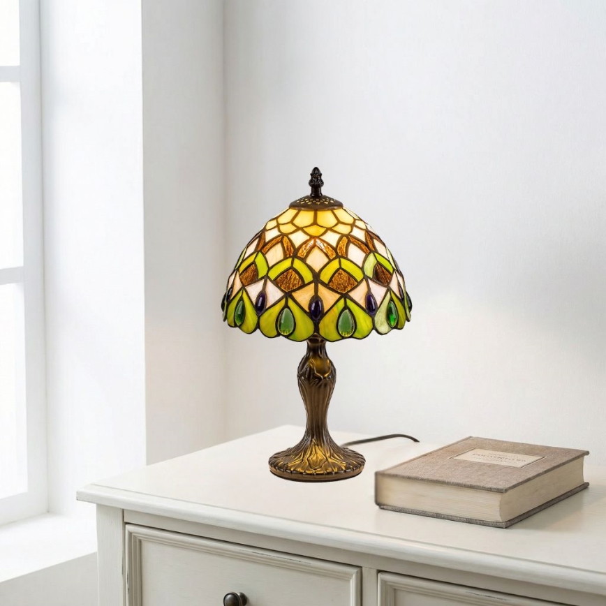 Brilagi - Lampă de masă Tiffany cu vitralii MARGARET 1xE14/40W/230V