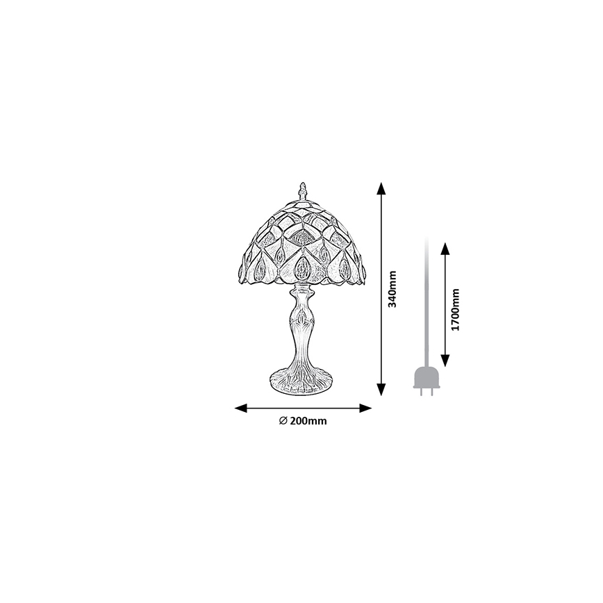 Brilagi - Lampă de masă Tiffany cu vitralii MARGARET 1xE14/40W/230V