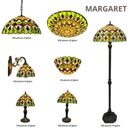 Brilagi - Lampă de masă Tiffany cu vitralii MARGARET 1xE14/40W/230V
