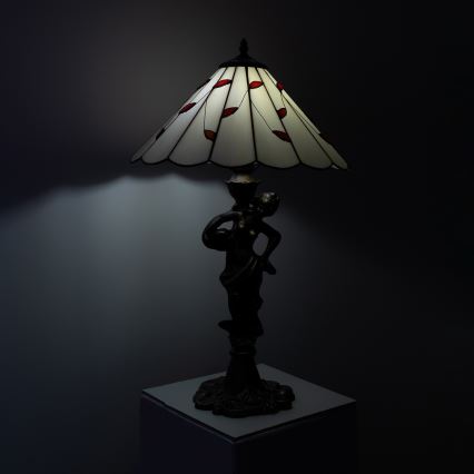 Brilagi - Lampă de masă Tiffany din vitralii FOLIA 1xE27/60W/230V