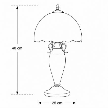Brilagi - Lampă de masă Tiffany din vitralii JUNGLE 1xE27/60W/230V + 1xE14/40W