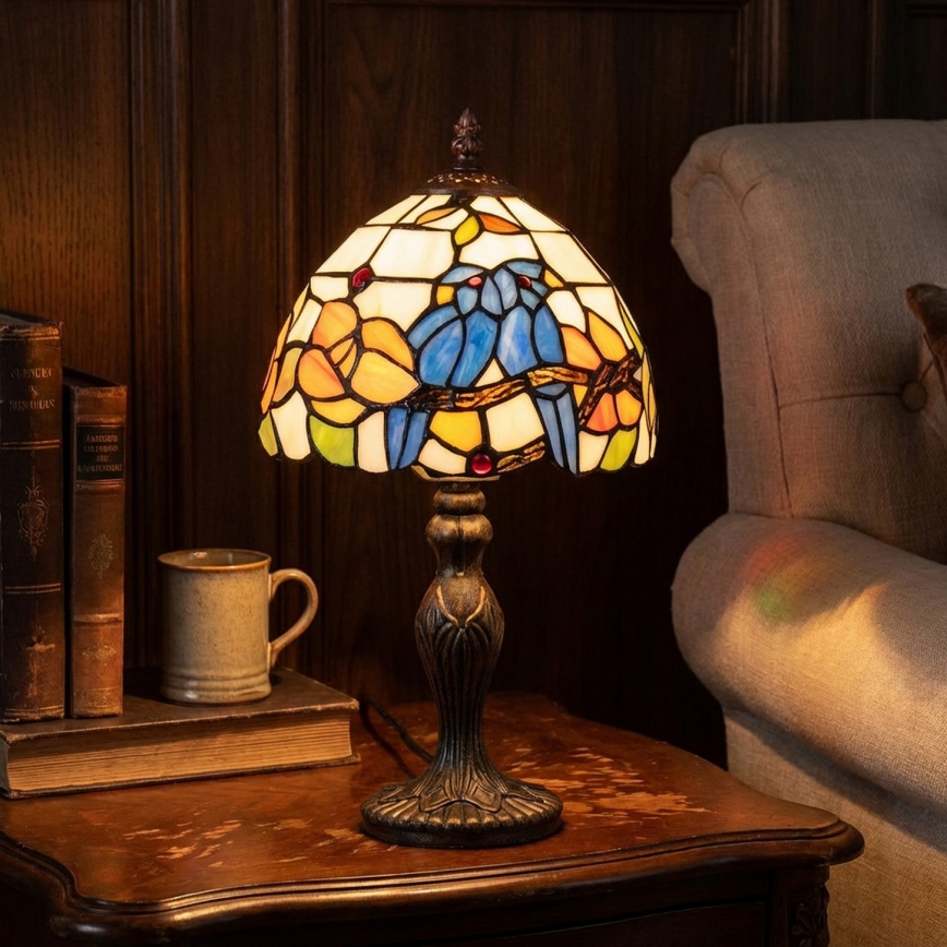 Brilagi - Lampă de masă Tiffany din vitralii JUNGLE 1xE27/60W/230V