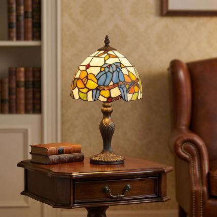 Brilagi - Lampă de masă Tiffany din vitralii JUNGLE 1xE27/60W/230V