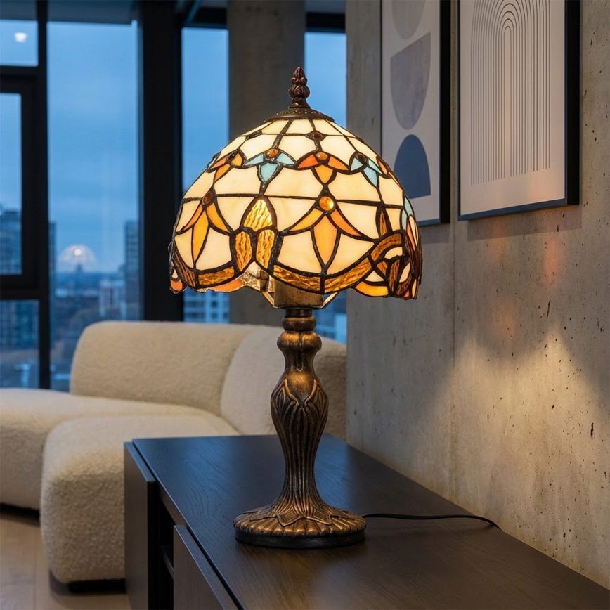 Brilagi - Lampă de masă Tiffany din vitralii MIRABELLA 1xE27/60W/230V