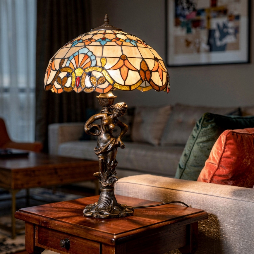 Brilagi - Lampă de masă Tiffany din vitralii MIRABELLA 1xE27/60W/230V