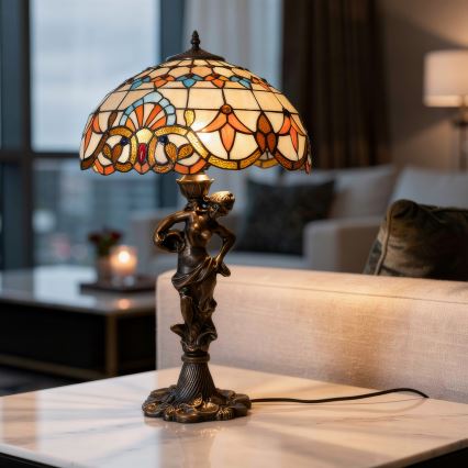 Brilagi - Lampă de masă Tiffany din vitralii MIRABELLA 1xE27/60W/230V