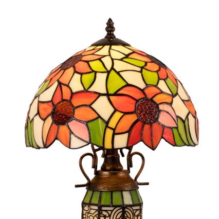 Brilagi - Lampă de masă Tiffany din vitralii SUNFLOWER 1xE27/60W/230V + 1xE14/40W