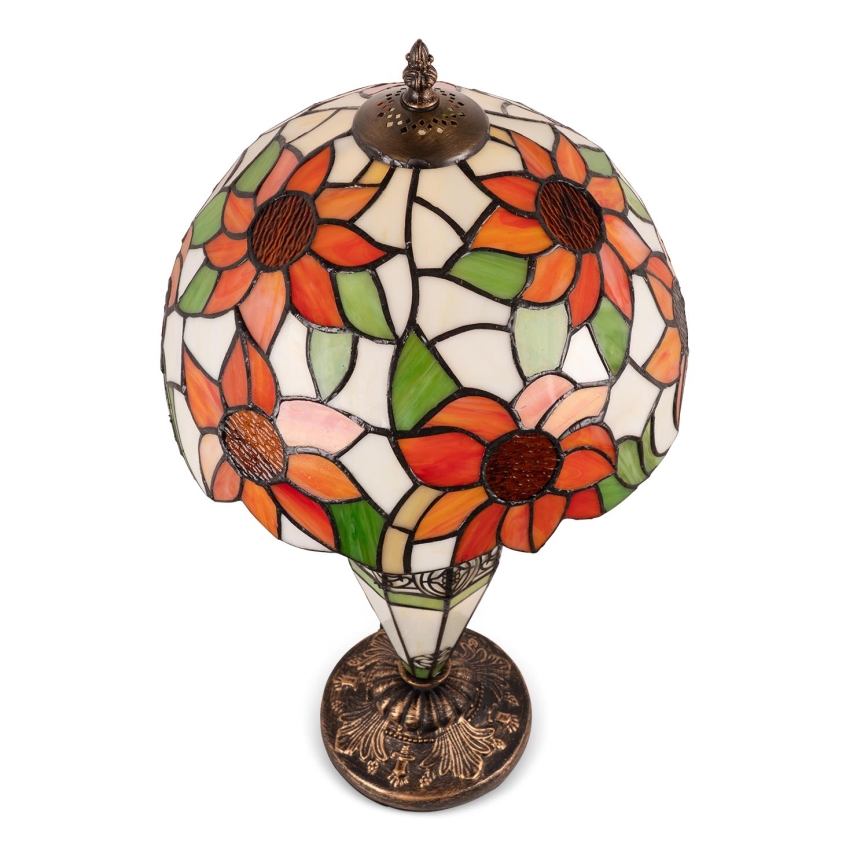 Brilagi - Lampă de masă Tiffany din vitralii SUNFLOWER 1xE27/60W/230V + 1xE14/40W