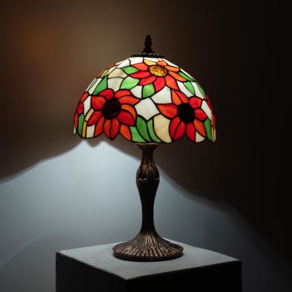 Brilagi - Lampă de masă Tiffany din vitralii SUNFLOWER 1xE27/60W/230V