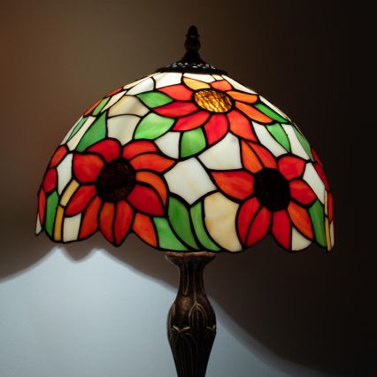 Brilagi - Lampă de masă Tiffany din vitralii SUNFLOWER 1xE27/60W/230V