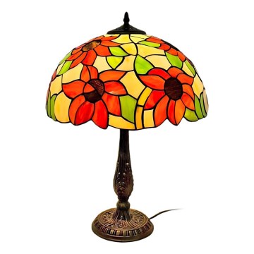 Brilagi - Lampă de masă Tiffany din vitralii SUNFLOWER 2xE27/60W/230V