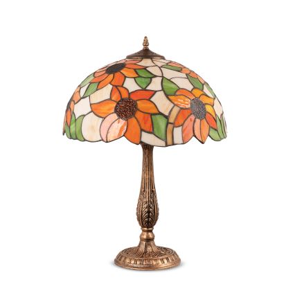 Brilagi - Lampă de masă Tiffany din vitralii SUNFLOWER 2xE27/60W/230V