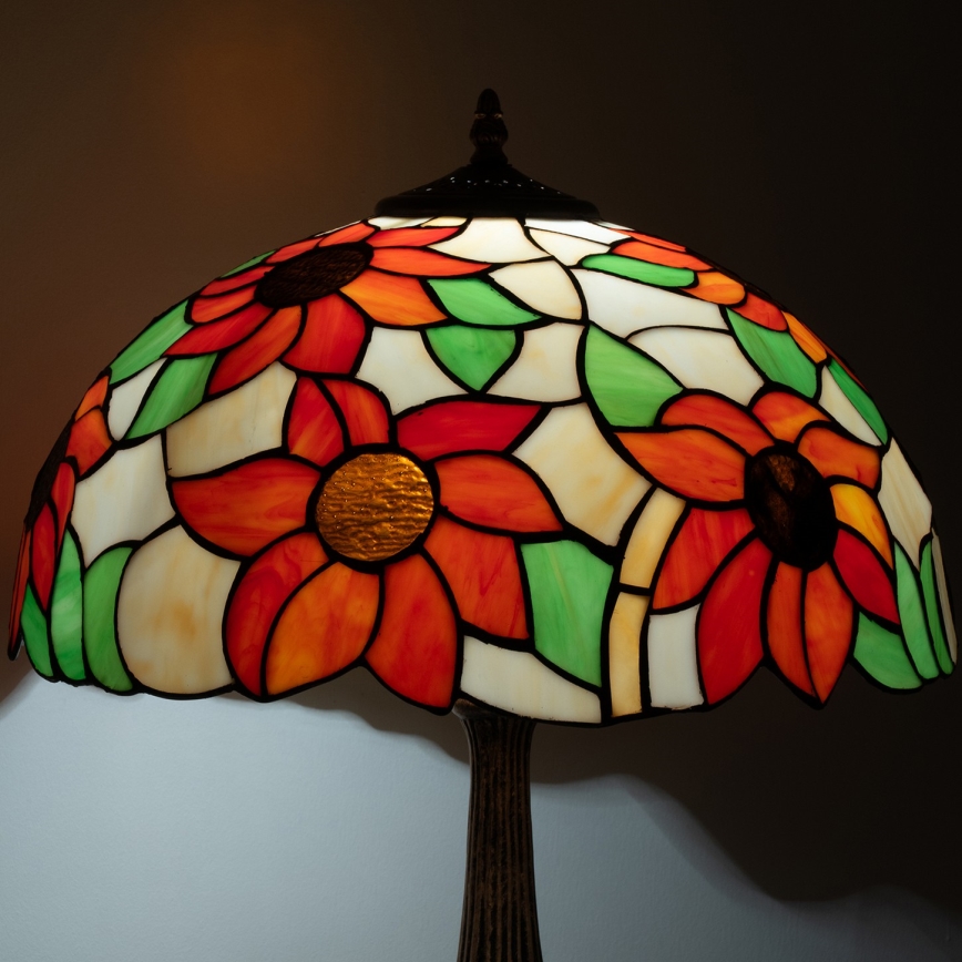 Brilagi - Lampă de masă Tiffany din vitralii SUNFLOWER 2xE27/60W/230V