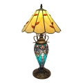 Brilagi - Lampă de masă Tiffany FOLIA din vitralii, 1xE27/60W/230V + 1xE14/40W