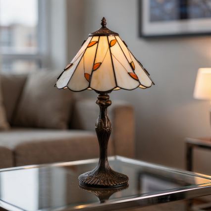 Brilagi - Lampă de masă Tiffany FOLIA din vitralii 1xE27/60W/230V