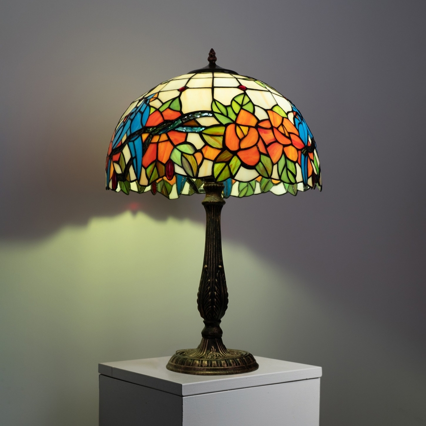Brilagi - Lampă de masă Tiffany JUNGLE din vitralii 2xE27/60W/230V