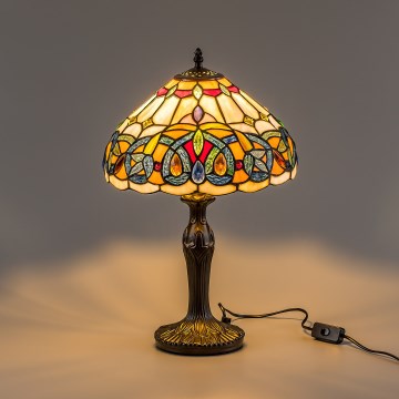 Brilagi - Lampă de masă Tiffany LUISA, abajur din vitralii, 1xE27/40W/230V