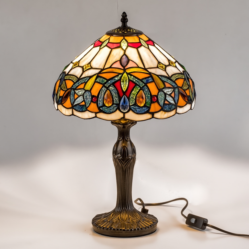 Brilagi - Lampă de masă Tiffany LUISA, abajur din vitralii, 1xE27/40W/230V