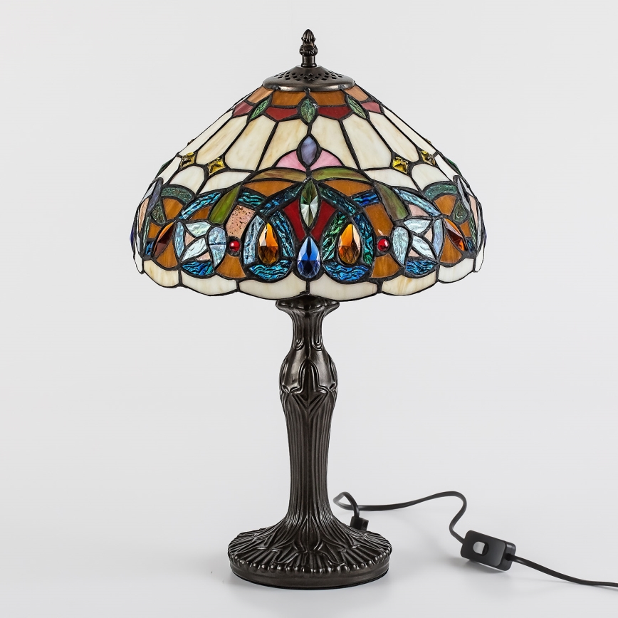 Brilagi - Lampă de masă Tiffany LUISA, abajur din vitralii, 1xE27/40W/230V