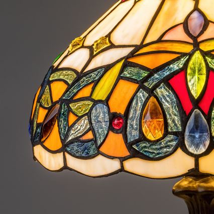 Brilagi - Lampă de masă Tiffany LUISA, abajur din vitralii, 1xE27/40W/230V
