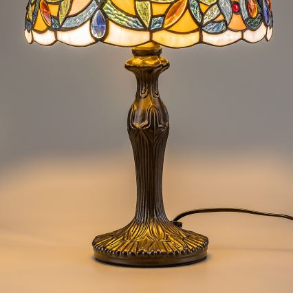 Brilagi - Lampă de masă Tiffany LUISA, abajur din vitralii, 1xE27/40W/230V