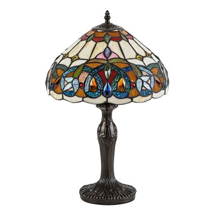 Brilagi - Lampă de masă Tiffany LUISA, abajur din vitralii, 1xE27/40W/230V