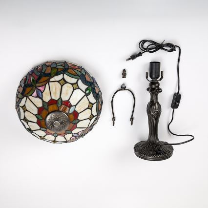 Brilagi - Lampă de masă Tiffany LUISA, abajur din vitralii, 1xE27/40W/230V