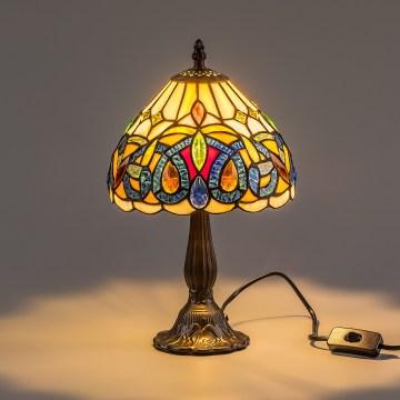Brilagi - Lampă de masă Tiffany LUISA din vitralii 1xE14/40W/230V
