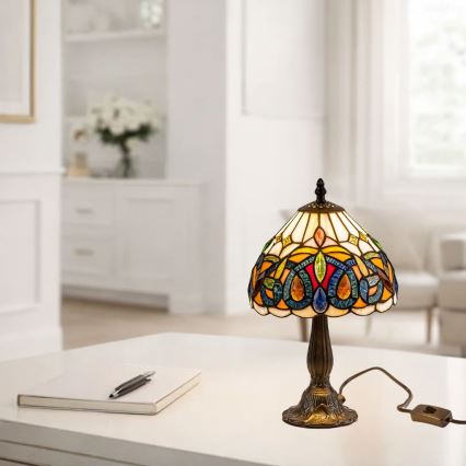 Brilagi - Lampă de masă Tiffany LUISA din vitralii 1xE14/40W/230V