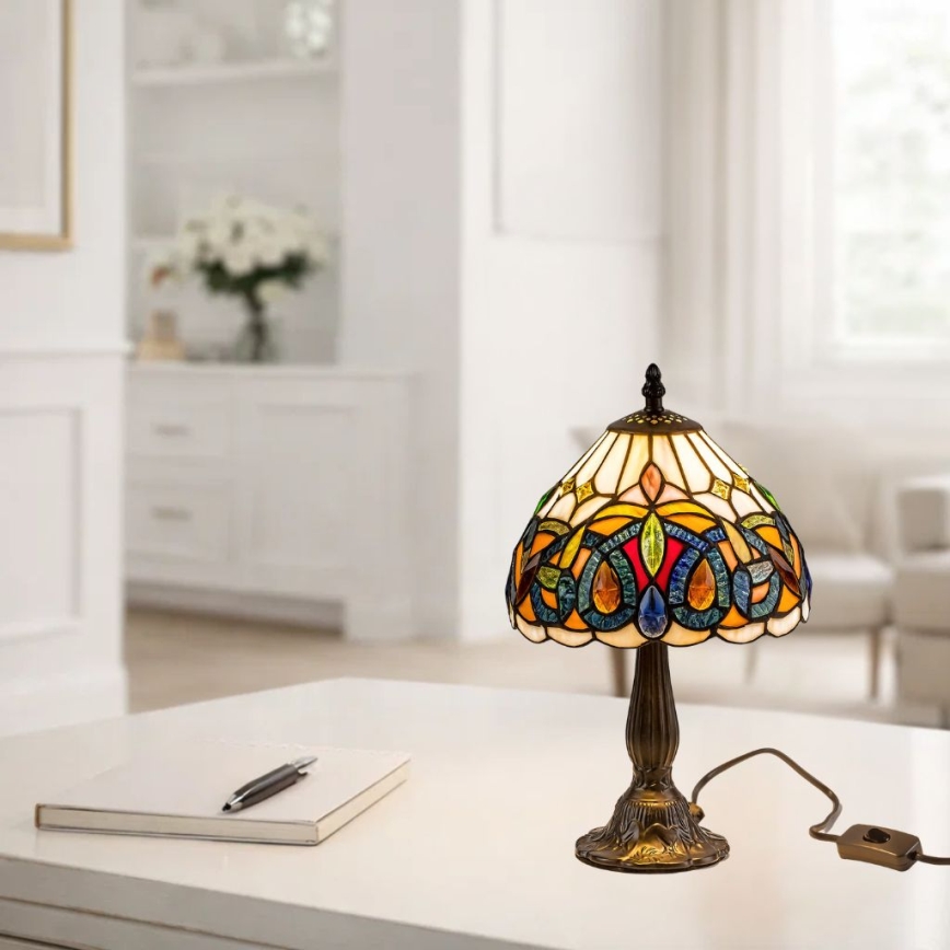 Brilagi - Lampă de masă Tiffany LUISA din vitralii 1xE14/40W/230V