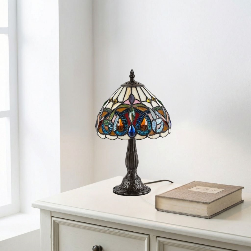 Brilagi - Lampă de masă Tiffany LUISA din vitralii 1xE14/40W/230V