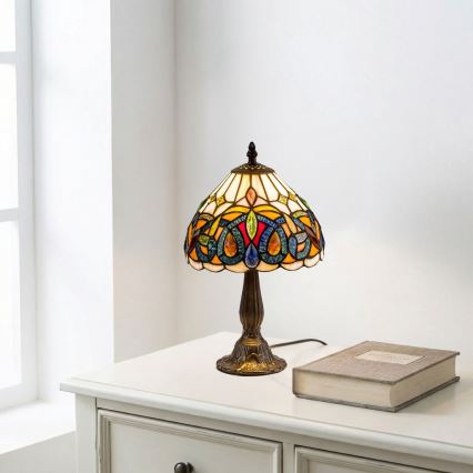 Brilagi - Lampă de masă Tiffany LUISA din vitralii 1xE14/40W/230V