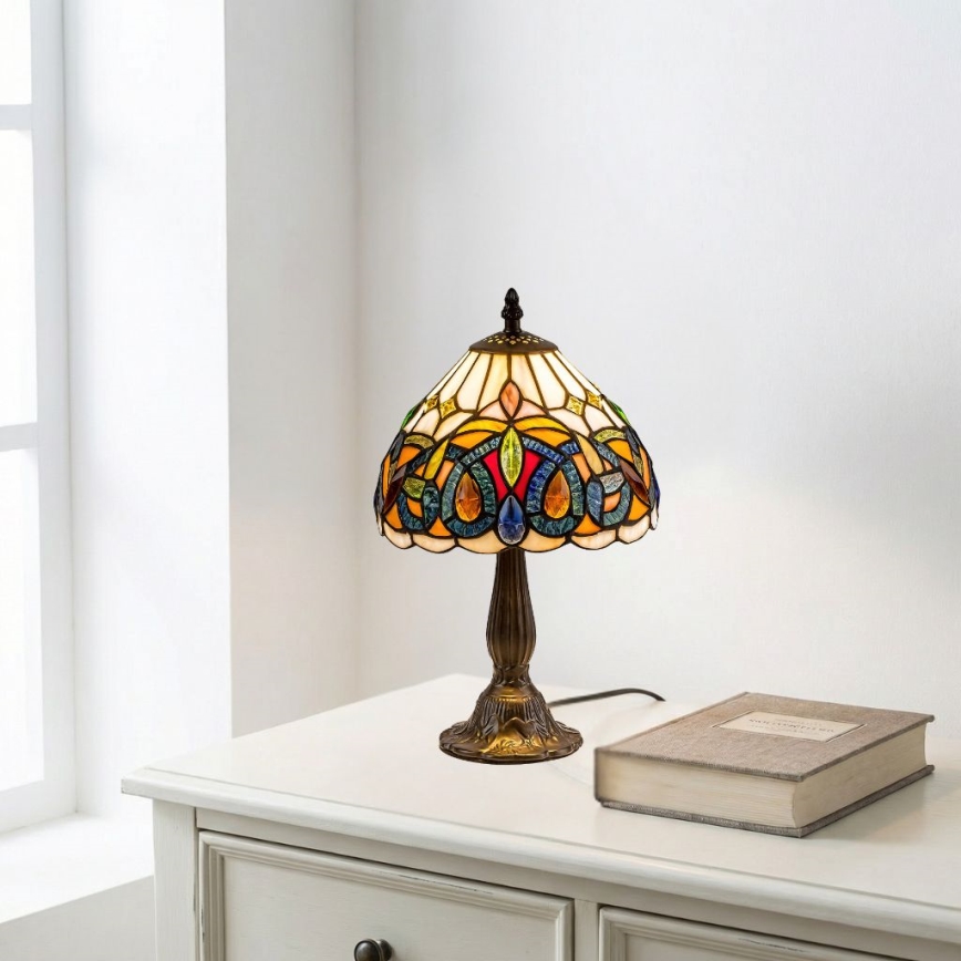 Brilagi - Lampă de masă Tiffany LUISA din vitralii 1xE14/40W/230V