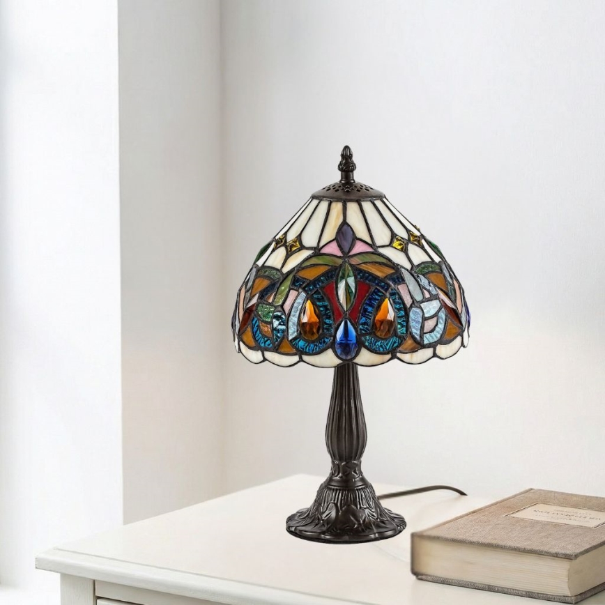 Brilagi - Lampă de masă Tiffany LUISA din vitralii 1xE14/40W/230V