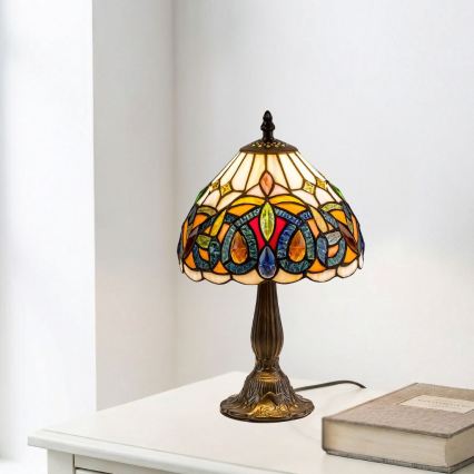 Brilagi - Lampă de masă Tiffany LUISA din vitralii 1xE14/40W/230V