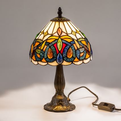 Brilagi - Lampă de masă Tiffany LUISA din vitralii 1xE14/40W/230V