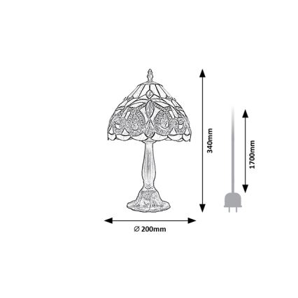 Brilagi - Lampă de masă Tiffany LUISA din vitralii 1xE14/40W/230V