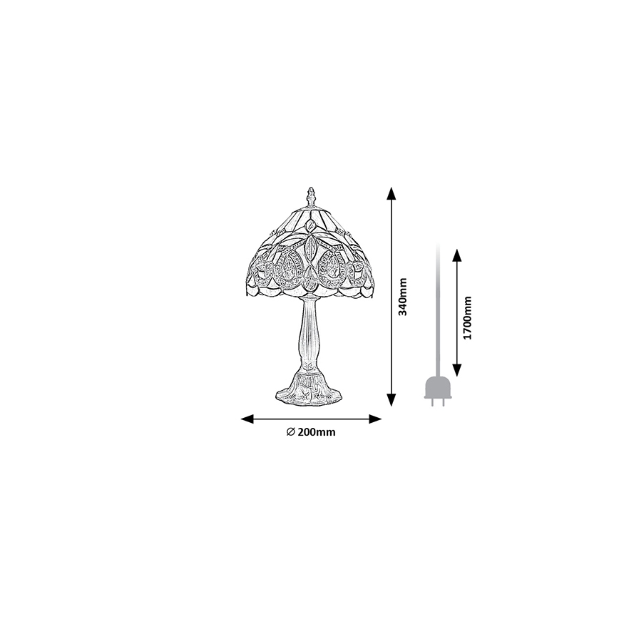 Brilagi - Lampă de masă Tiffany LUISA din vitralii 1xE14/40W/230V