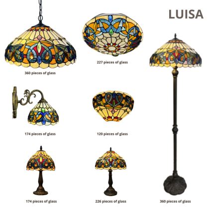 Brilagi - Lampă de masă Tiffany LUISA din vitralii 1xE14/40W/230V
