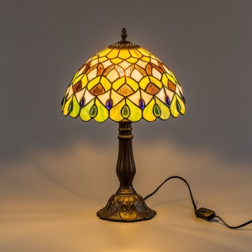 Brilagi - Lampă de masă Tiffany MARGARET, cu vitralii, 1xE27/40W/230V