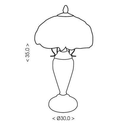 Brilagi - Lampă de masă Tiffany MIRABELLA, cu vitralii, 1xE27/60W/230V + 1xE14/40W